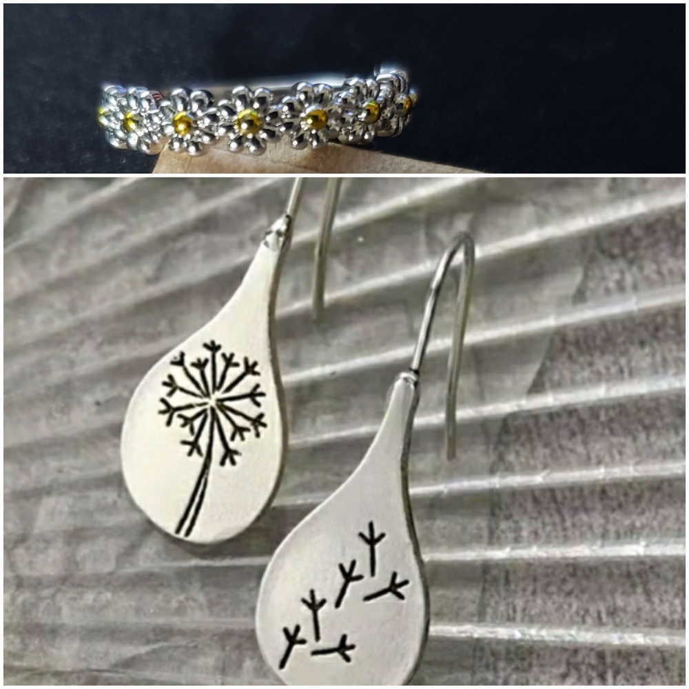 Dandelion Earrings and Daisy Ring (7)